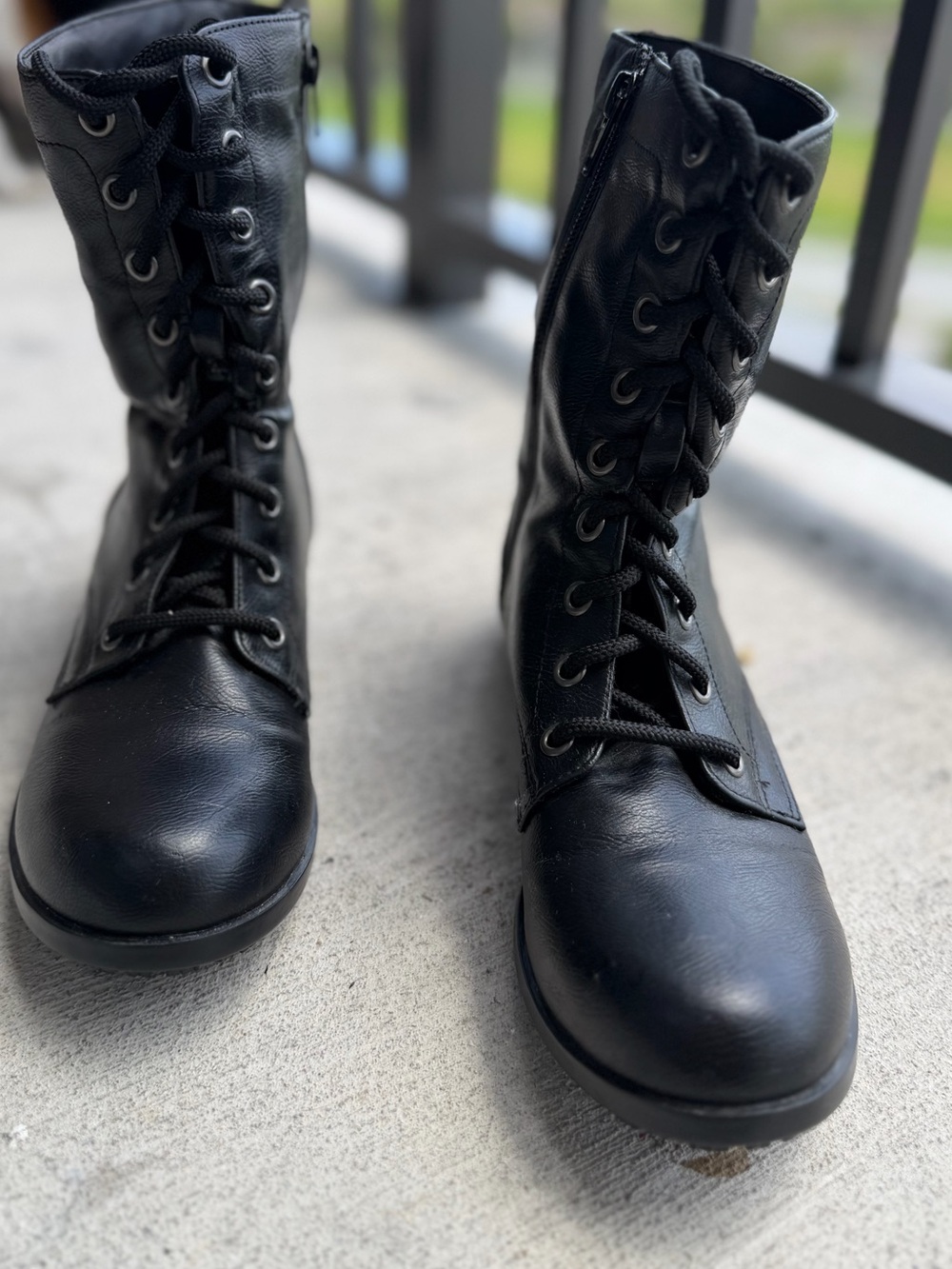SafeTStep Black Combat Boots Side Zip Sz 6.5 NWOT